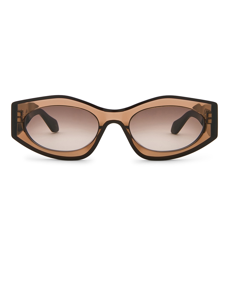 Image 1 of ALAÏA Oval Sunglasses in Brown