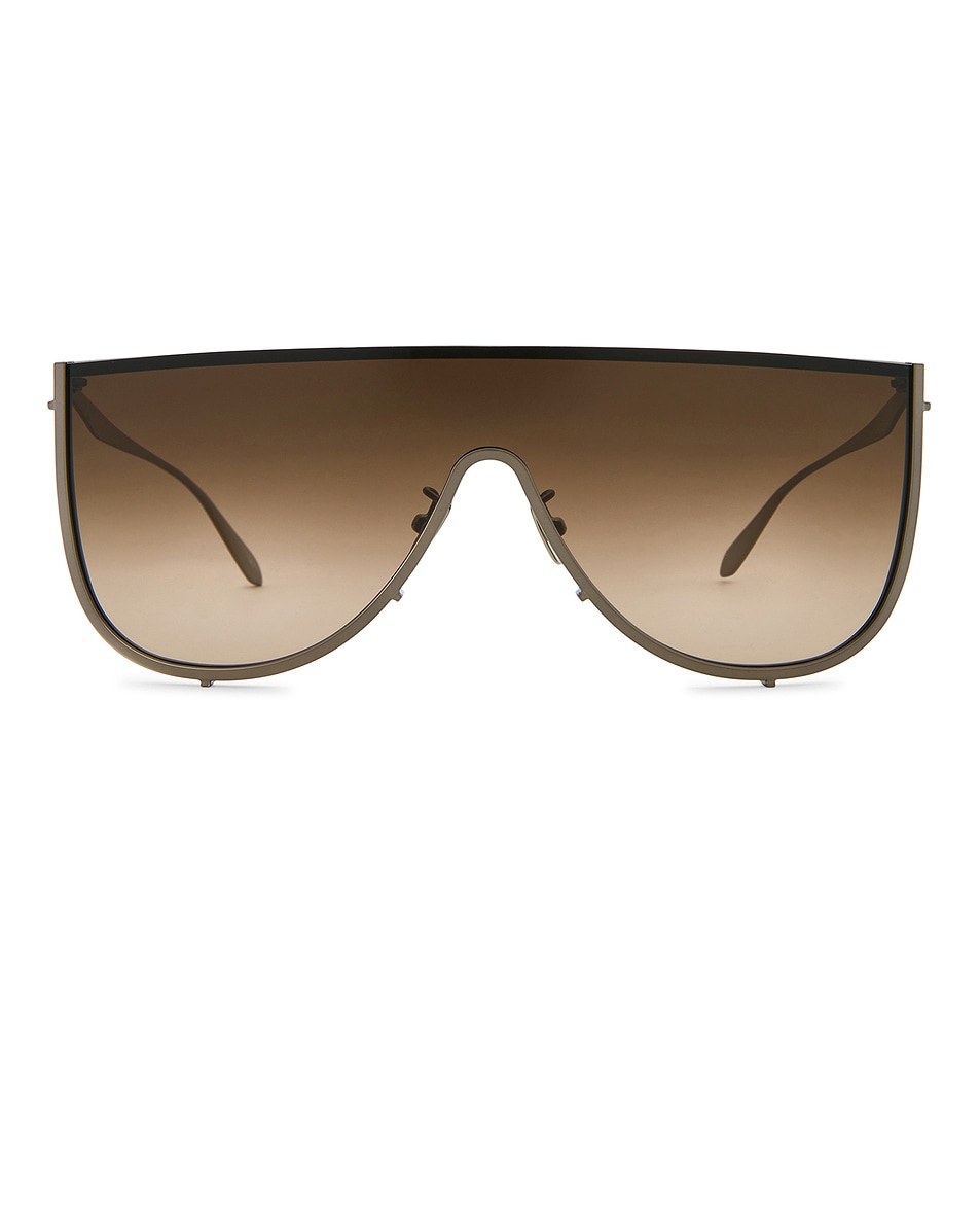 Image 1 of ALAÏA Shield Sunglasses in Ruthenium & Brown