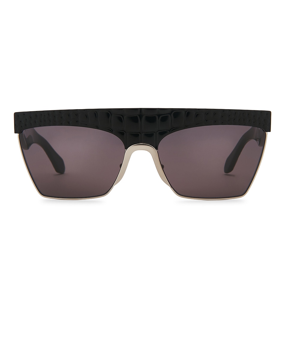 Gray Code Numbers ALAÏA Flat Top Sunglasses in Black & Grey | FWRD