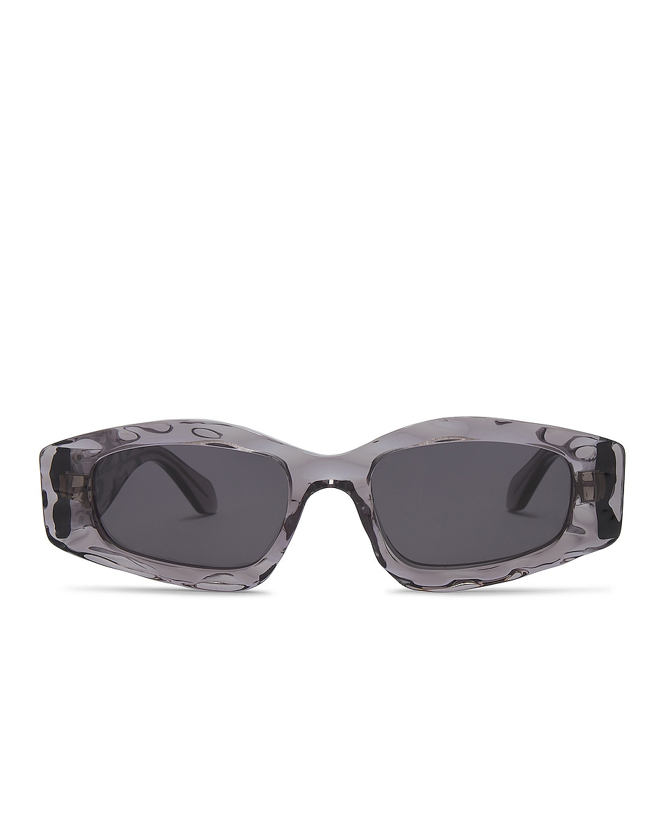 Image 1 of ALAÏA Lettering Logo Geometrical Sunglasses in Grey