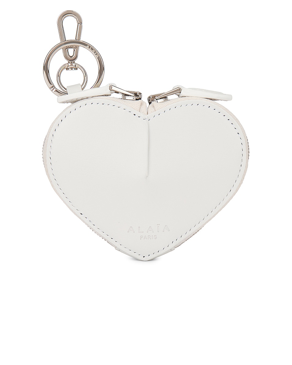 Image 1 of ALAÏA Mini Le Coeur Pouch in Blanc Optique