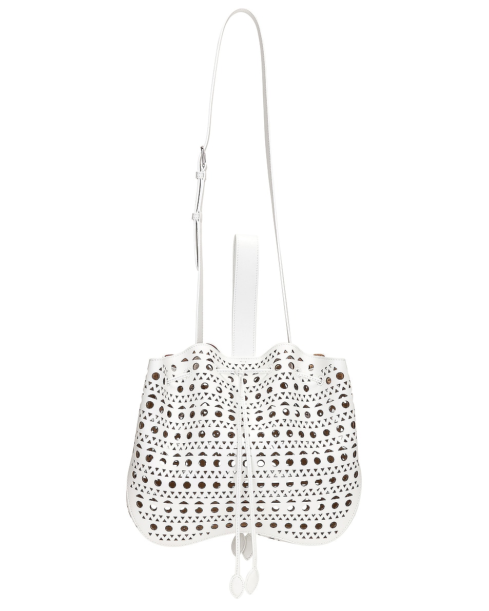 Image 1 of ALAÏA Rose Marie Bucket Bag in Blanc Optique