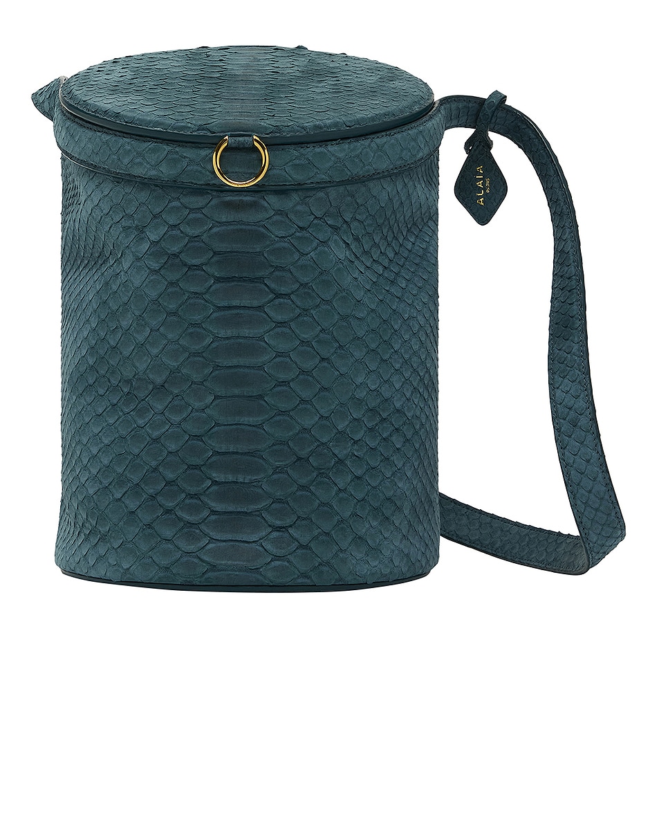 Image 1 of ALAÏA Medium Bucket Bag in Ardoise