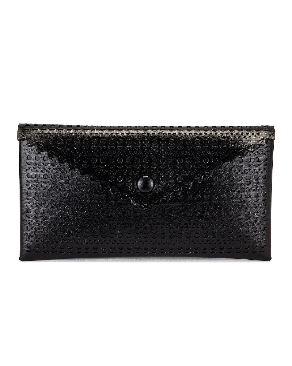 Image 1 of ALAÏA Louise 24 Leather Perforated Clutch in Noir