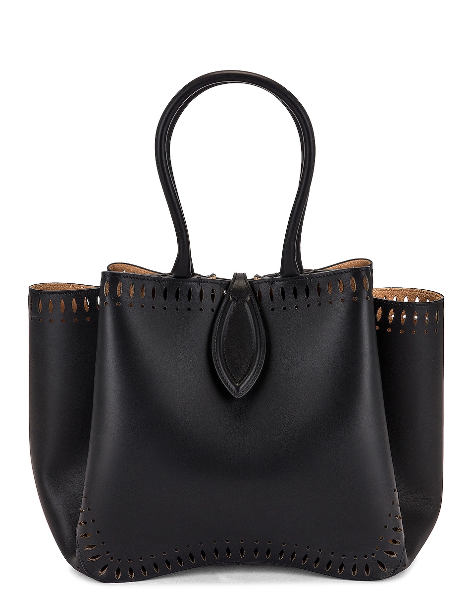 Image 1 of ALAÏA Angele 32 Leather Tote in Noir