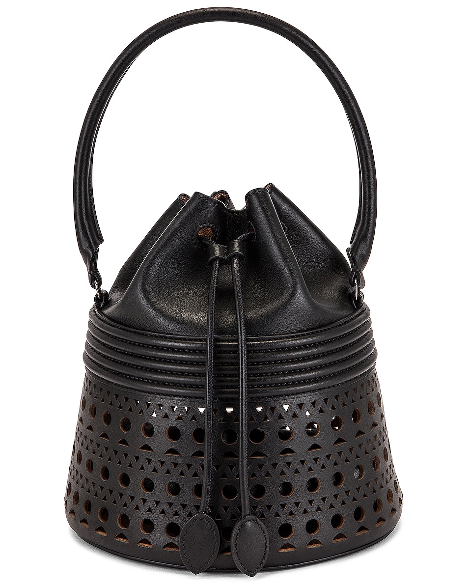 Image 1 of ALAÏA Corset Bucket Bag in Noir
