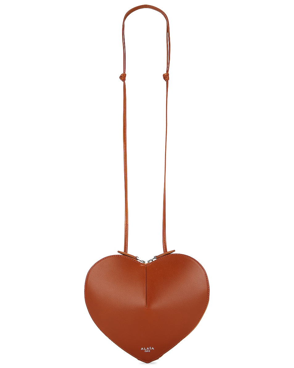 Image 1 of ALAÏA Le Coeur Heart Shoulder Bag in Cognac