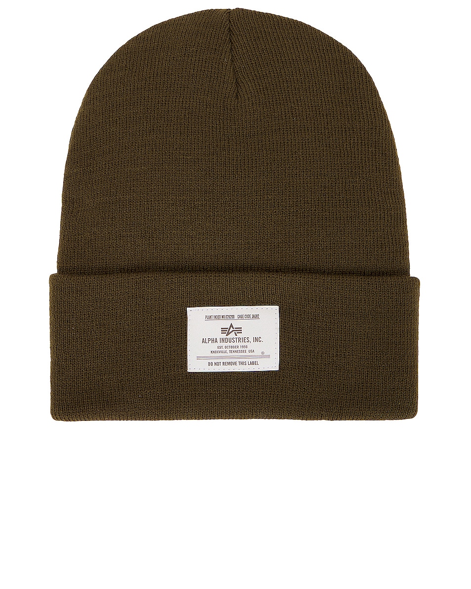 Image 1 of ALPHA INDUSTRIES Essential Beanie in Olive