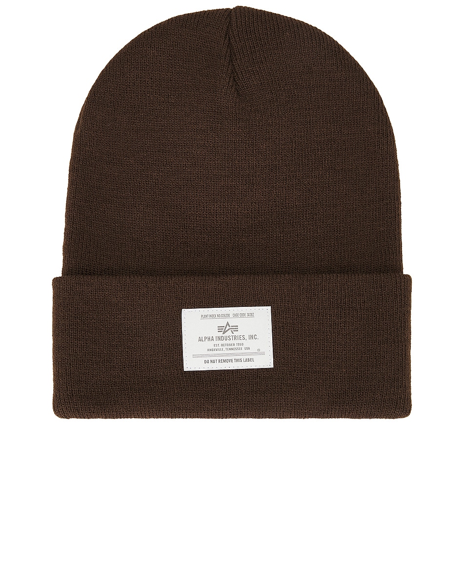 Image 1 of ALPHA INDUSTRIES Essential Beanie in Espresso