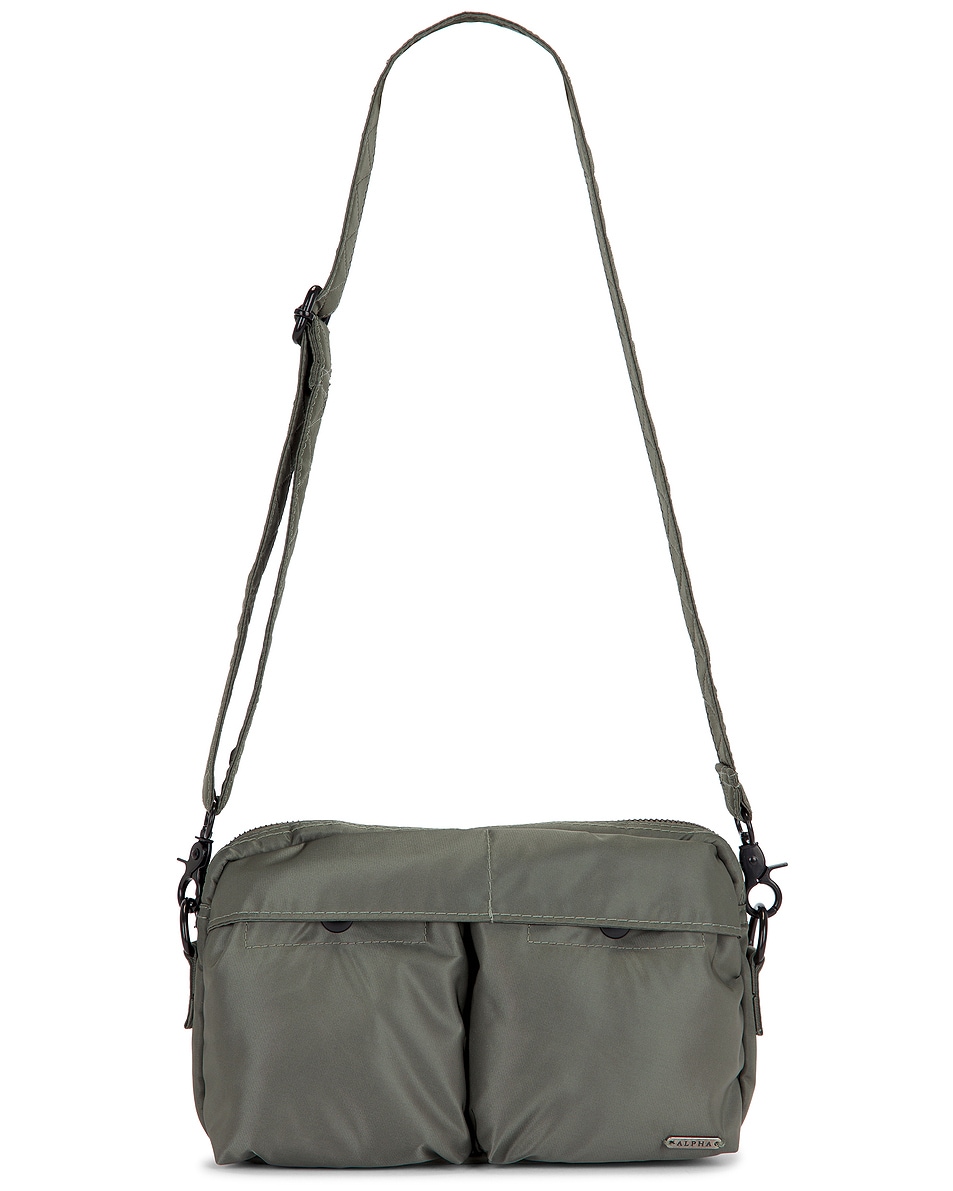 Image 1 of ALPHA INDUSTRIES Nylon Messenger Bag in Field Grey