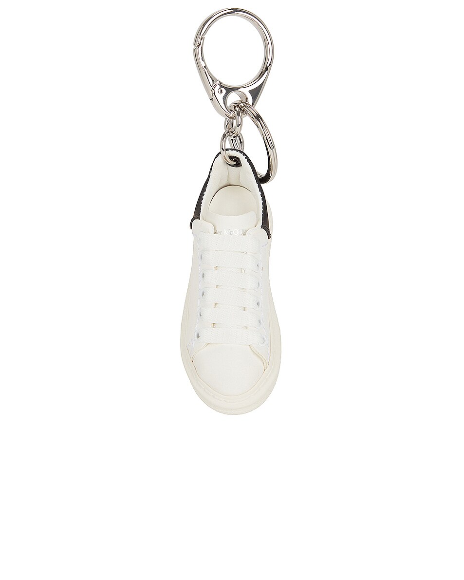Image 1 of Alexander McQueen Oversize Sneaker Keychain in White & Black