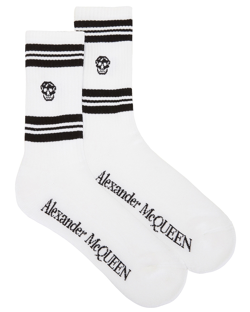 Image 1 of Alexander McQueen Socks Stripe in White & Black