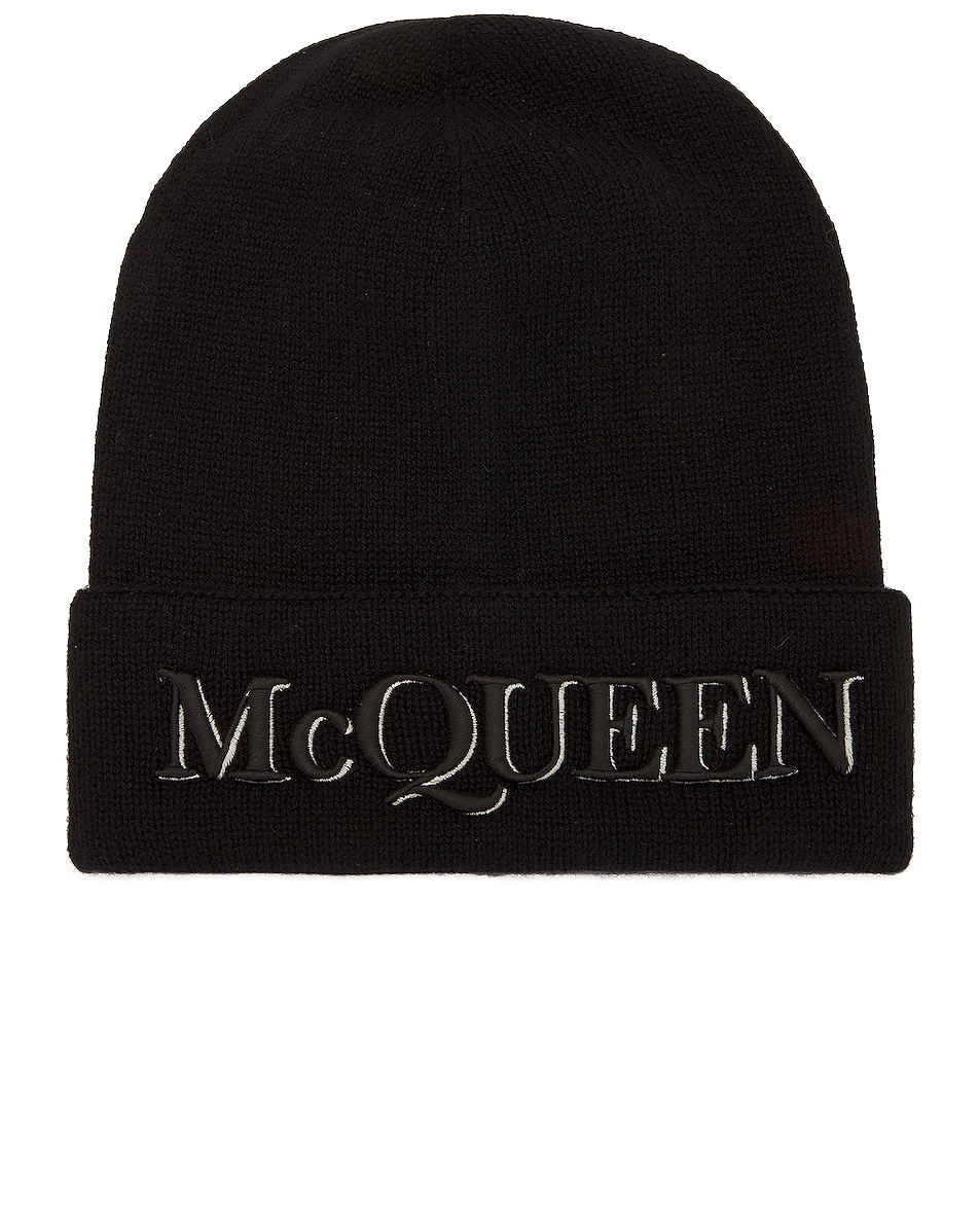 Image 1 of Alexander McQueen Hat in Black & Ivory