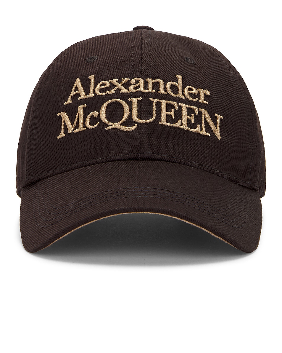 Image 1 of Alexander McQueen Mcqueen Stacked Hat in Black & Beige