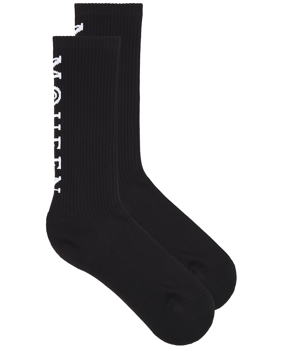 Image 1 of McQueen Logo Socks in Black & White