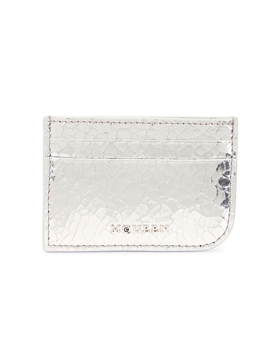 Image 1 of Alexander McQueen Sling Card Case in Silver