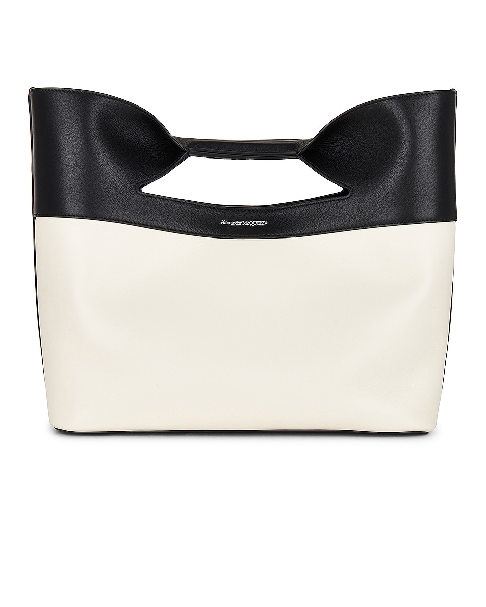 Image 1 of Alexander McQueen Bow Small Bag in Black & White