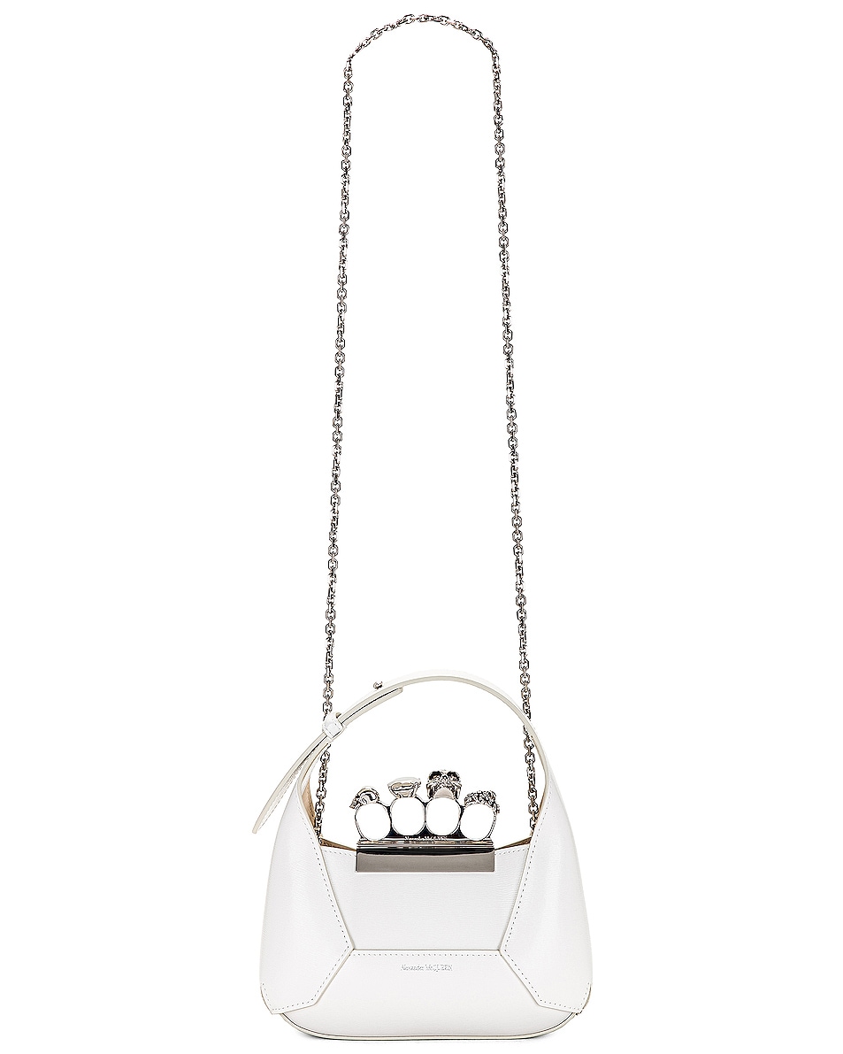 Image 1 of Alexander McQueen Jewelled Hobo Mini Bag in Soft Ivory