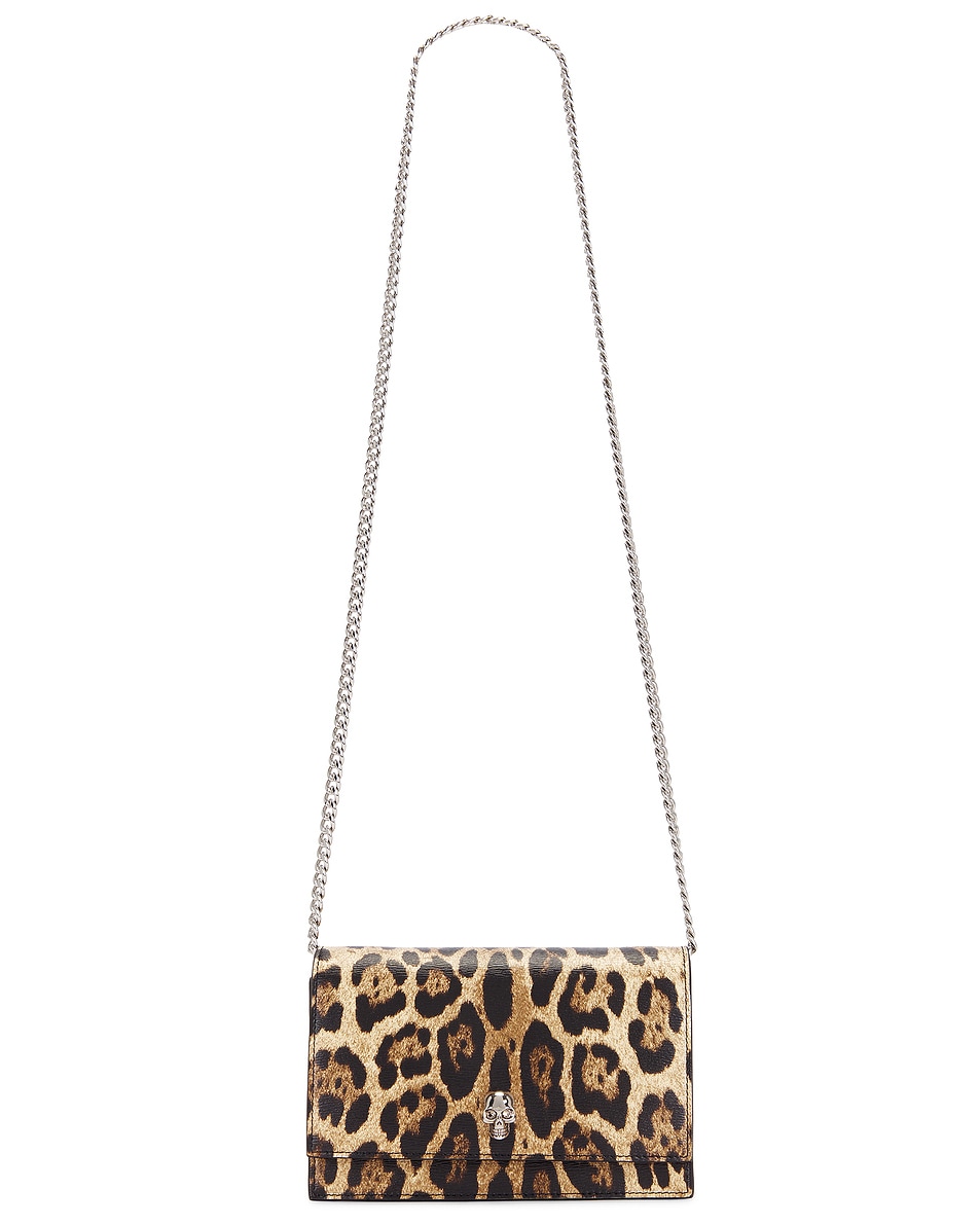 Image 1 of Alexander McQueen Small Skull Leopard Bag in Natural & Black