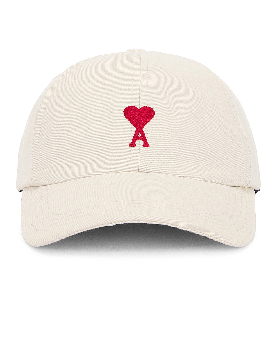 Image 1 of ami Red ADC Embroidery Cap in Chalk