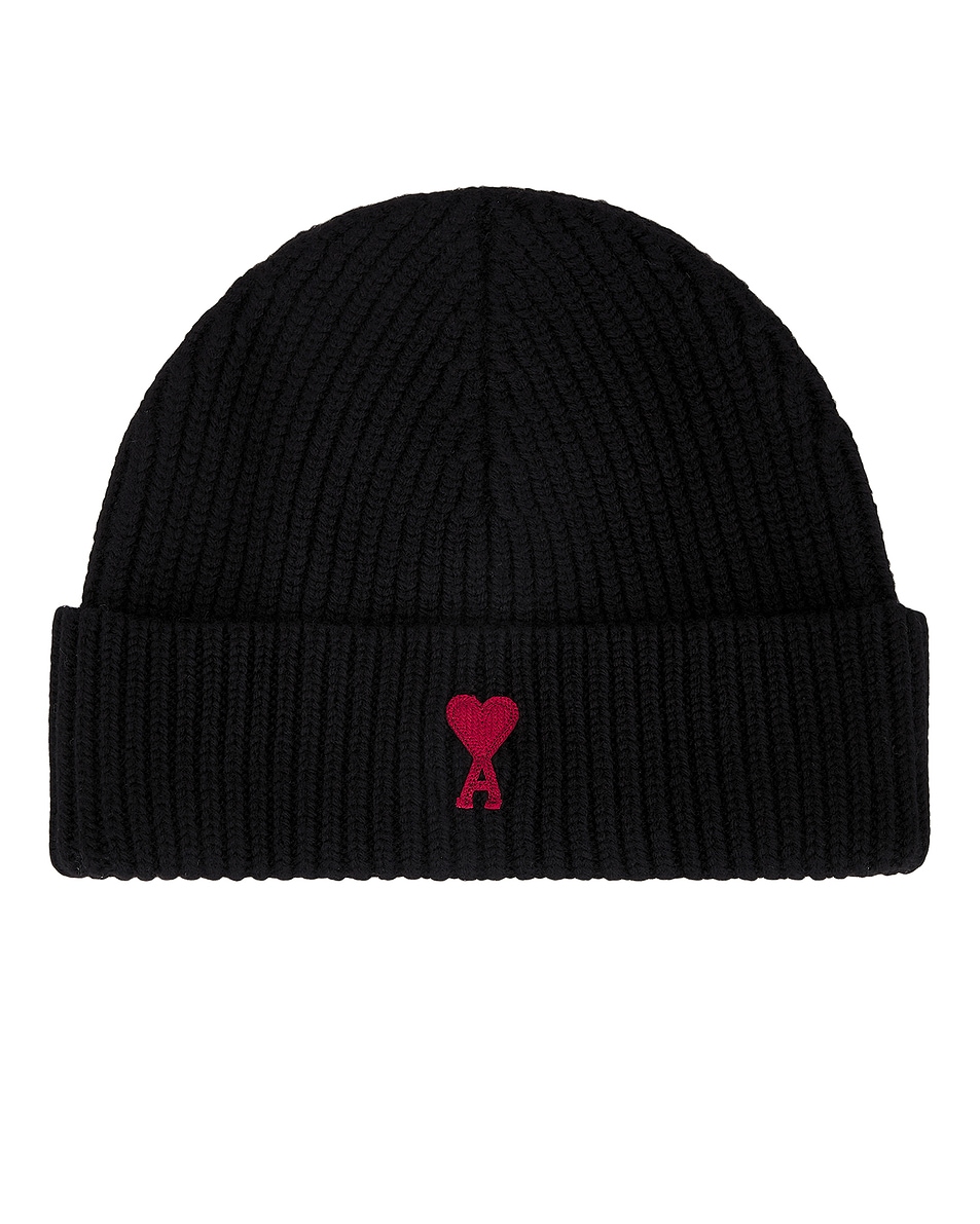 Image 1 of ami ADC Beanie in Black & Red