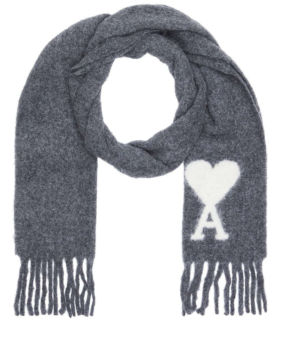 Image 1 of ami ADC Oversize Scarf in Dark Grey