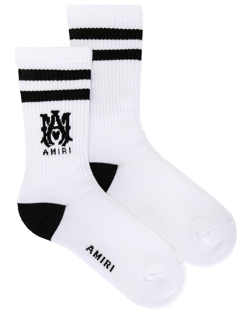 Image 1 of Amiri Ribbed Ma Athletic Socks in Black