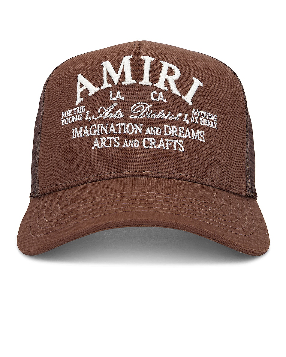 Image 1 of Amiri Arts District Trucker Hat in Acorn
