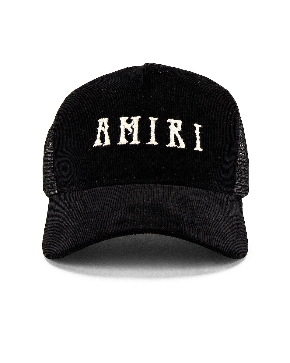 Image 1 of Amiri AMIRI Corduroy Trucker Hat in Black