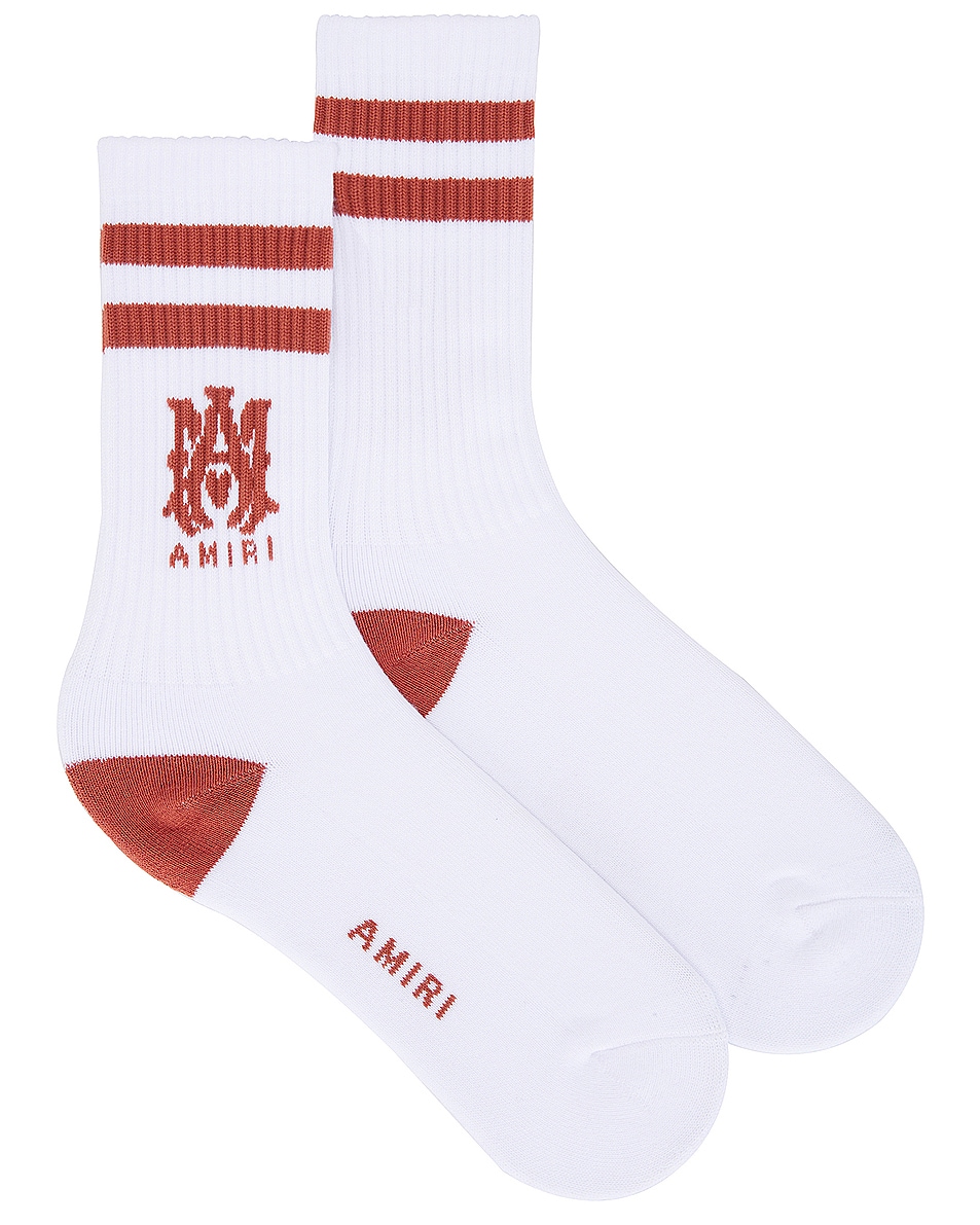 Image 1 of Amiri MA Stripe Sock in White & Cork