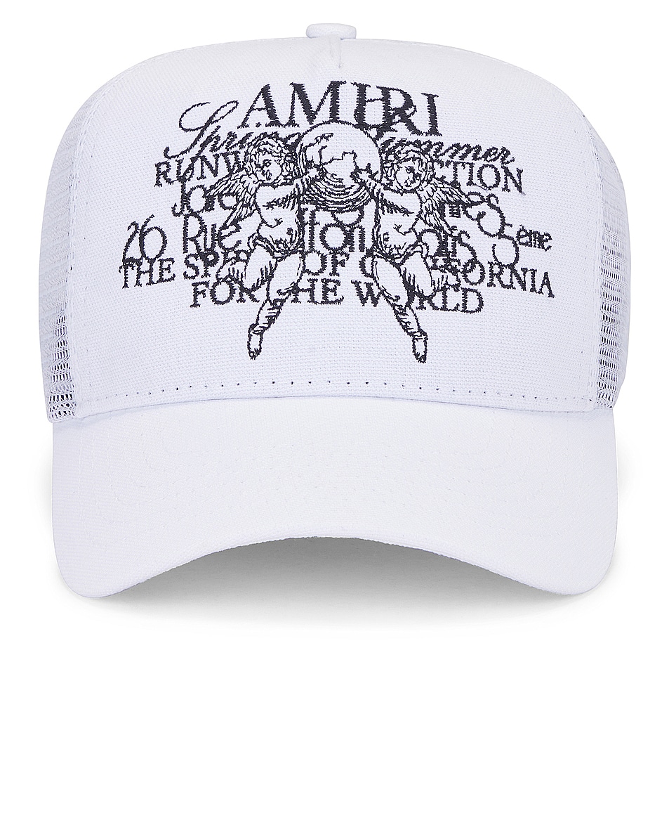 Image 1 of Amiri Cherub Trucker Hat in White