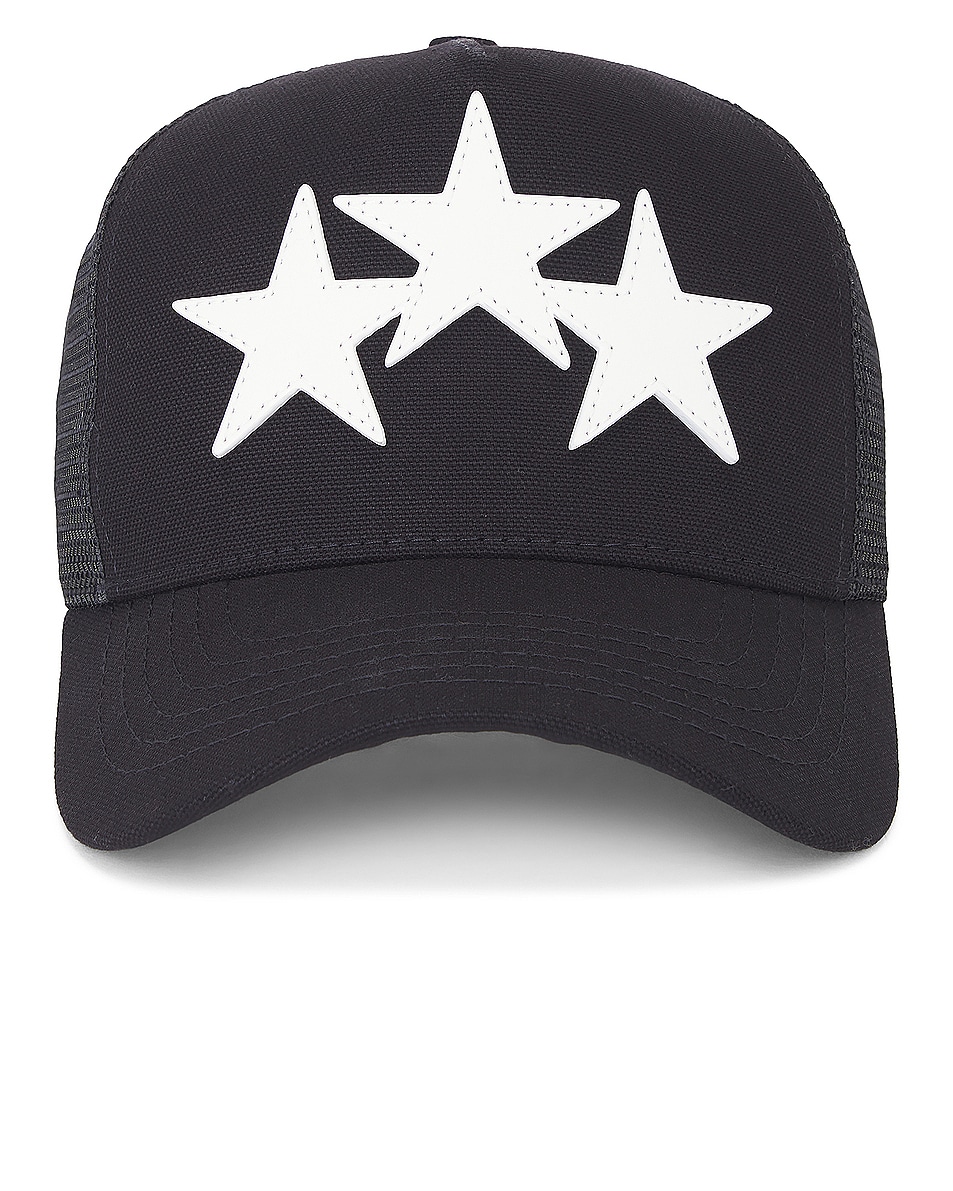 Image 1 of Amiri Three Star Trucker Hat in Black