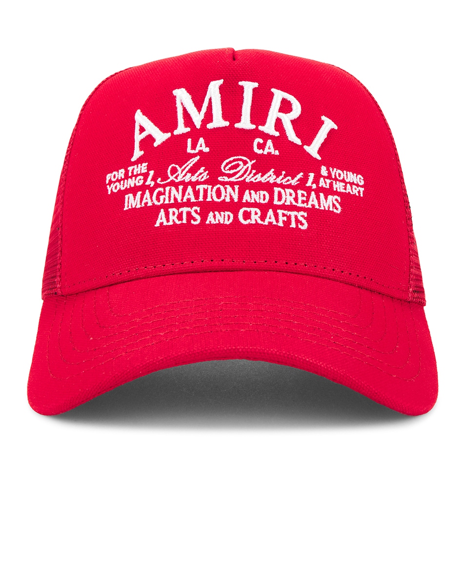 Image 1 of Amiri Arts District Trucker Hat in Red
