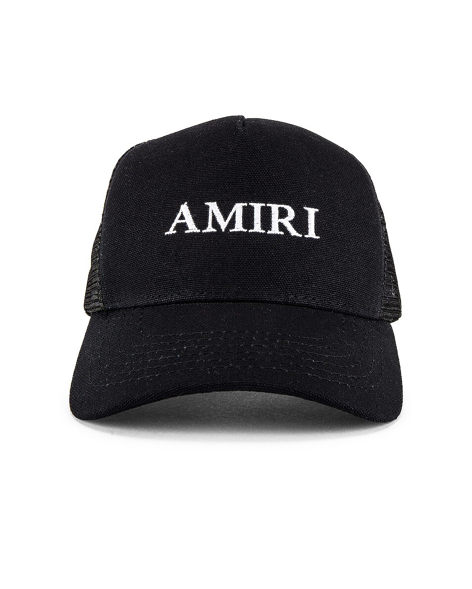 Image 1 of Amiri Amiri Logo Trucker Hat in Black