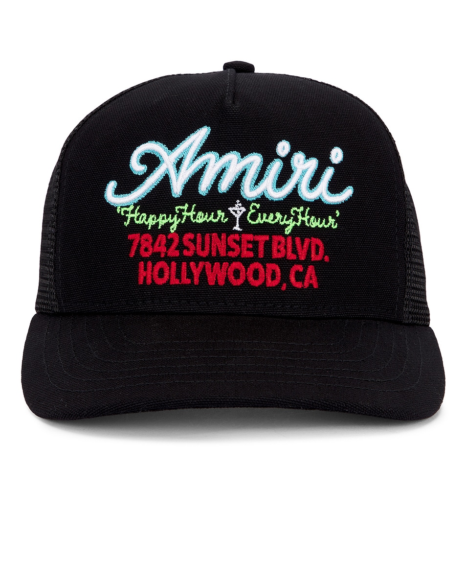Image 1 of Amiri Neon Lights Trucker Hat in Black