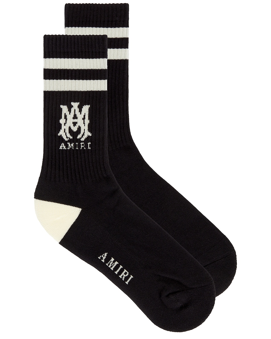 Image 1 of Amiri MA Stripe Socks in Black