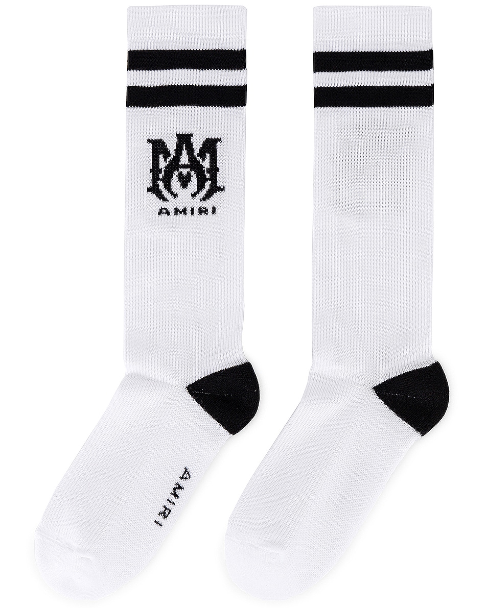 Amiri Ribbed MA Socks in Black | FWRD
