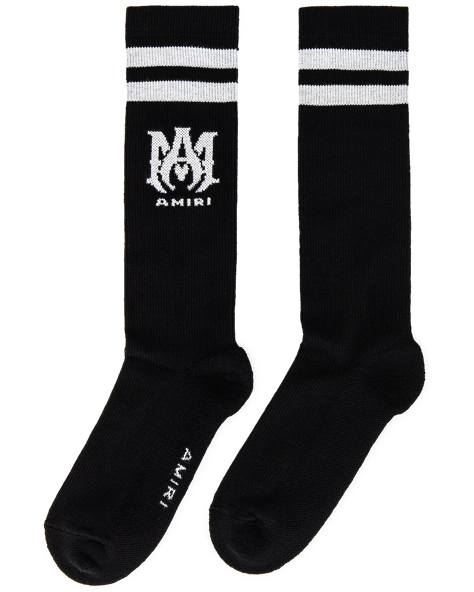 Amiri Ribbed MA Socks in Black | FWRD