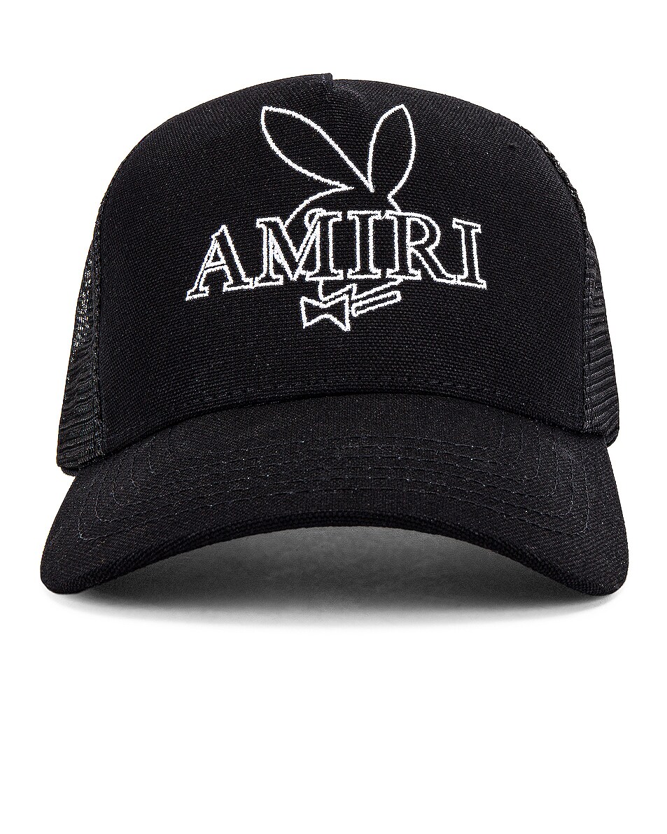 Image 1 of Amiri Playboy Bunny Hat in Black & White