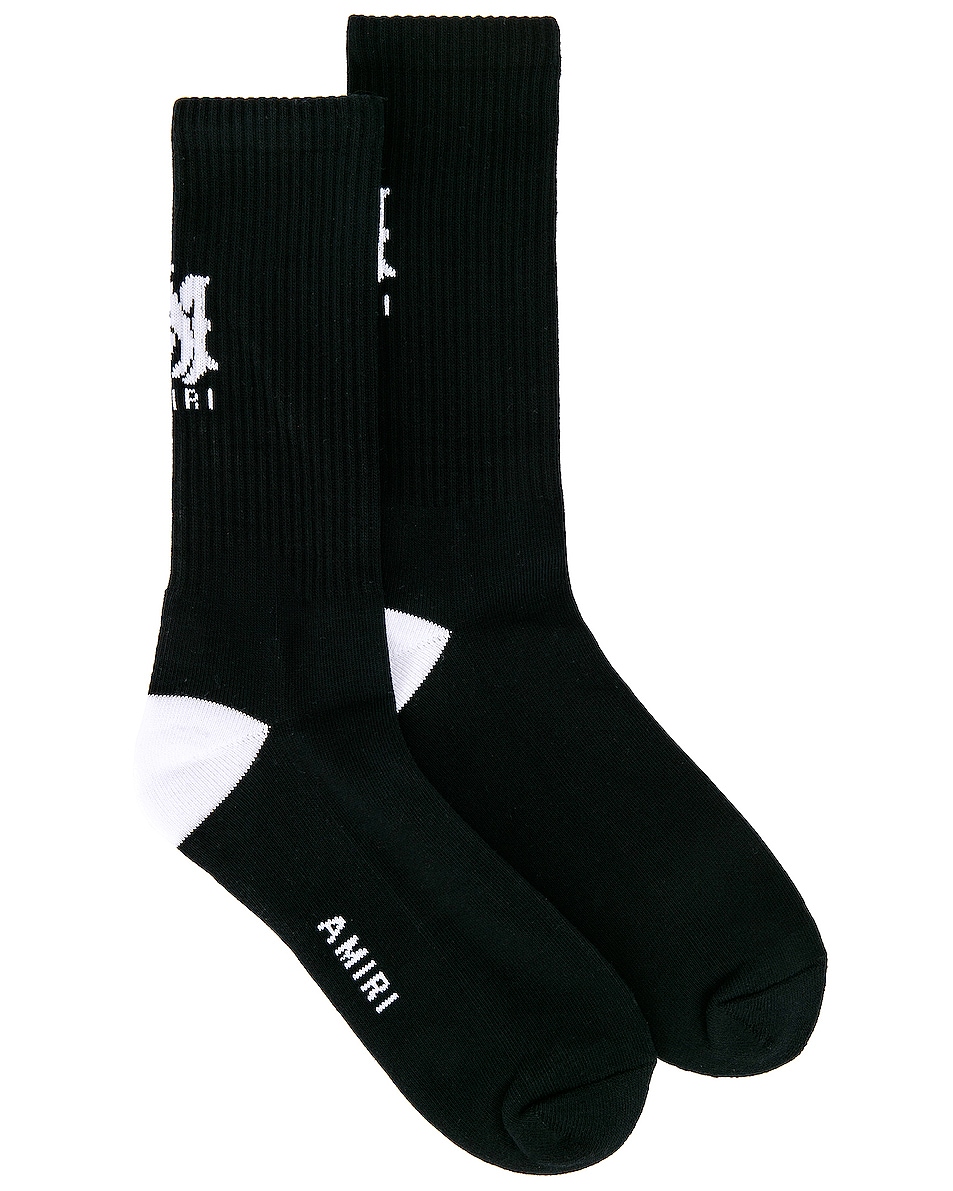 Image 1 of Amiri Ma Logo Socks in Black