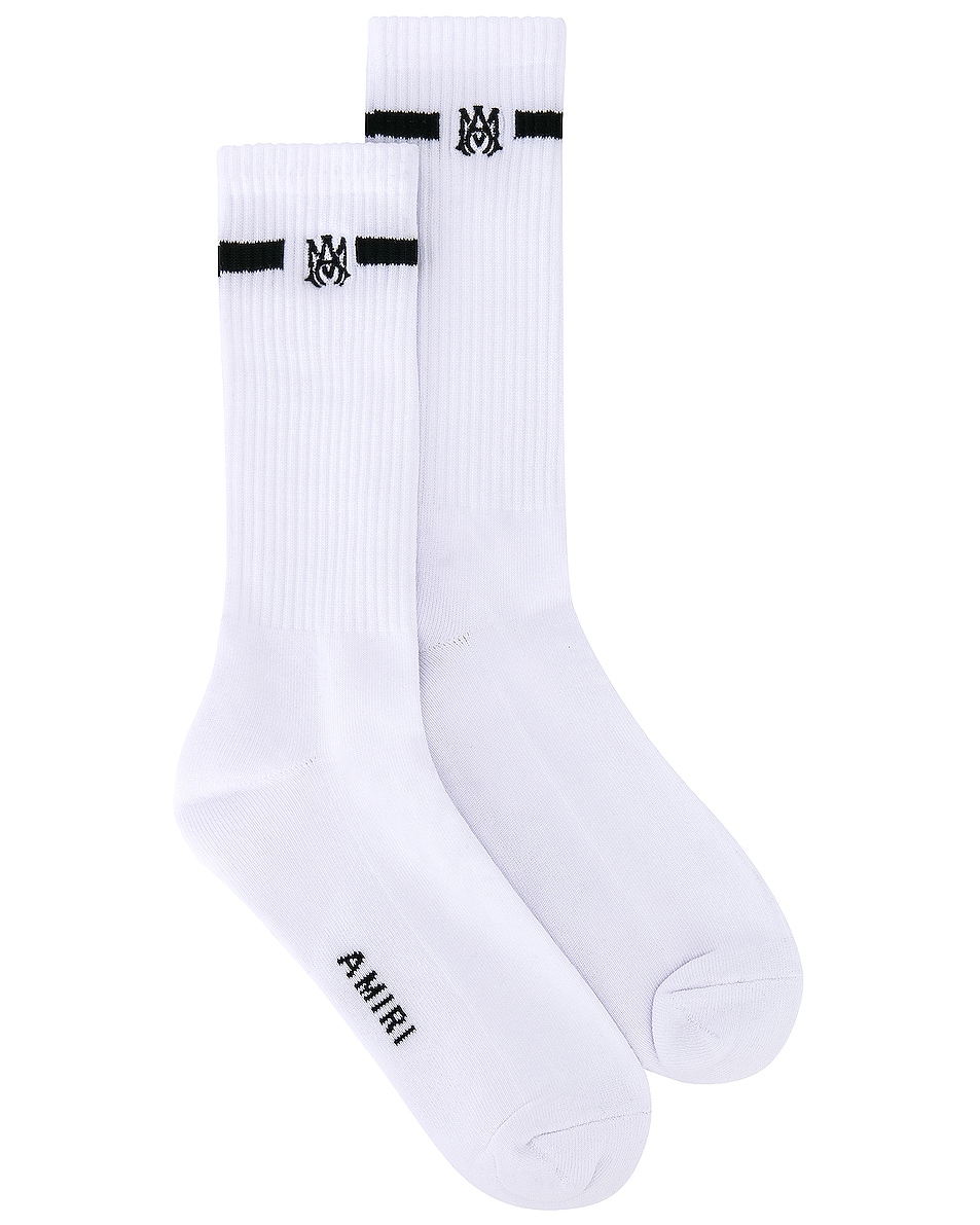 Image 1 of Amiri Small Ma Socks in Black & White