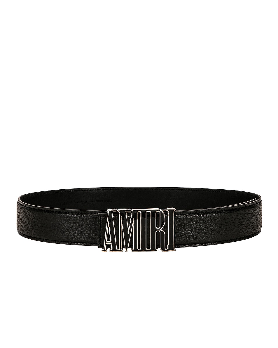 Image 1 of Amiri 4cm Enamel Core Belt in Black