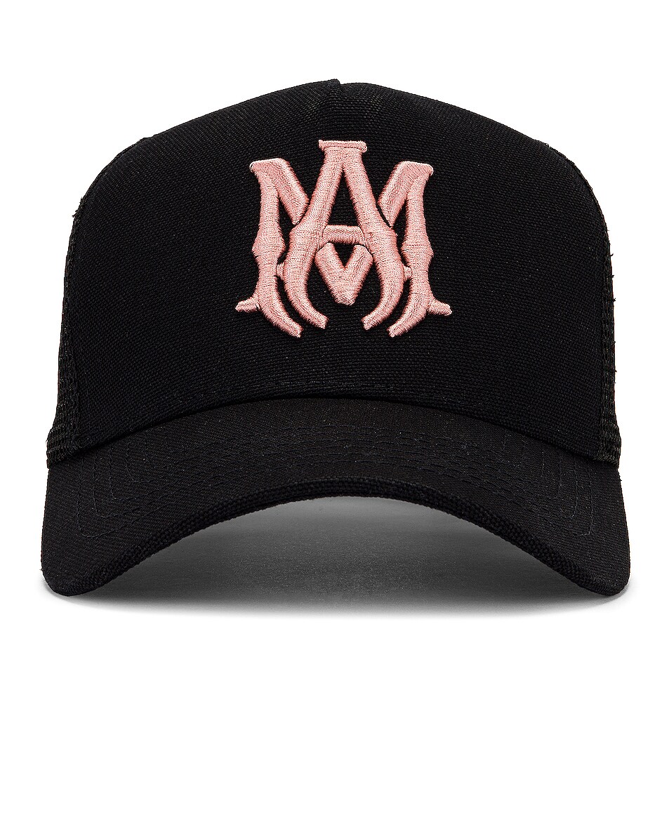 Image 1 of Amiri Ma Trucker Hat in Black & Peach