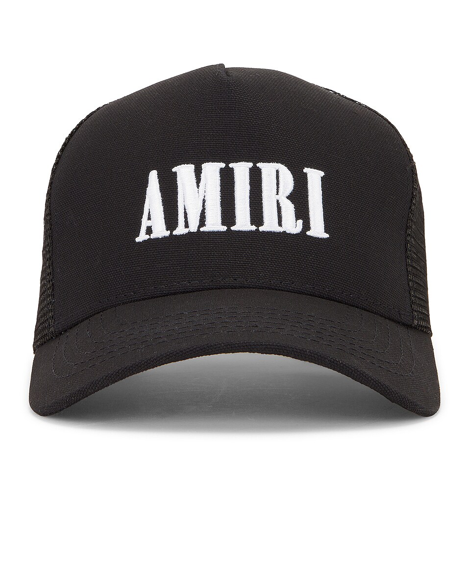 Image 1 of Amiri Core Logo Trucker Hat in Black & White