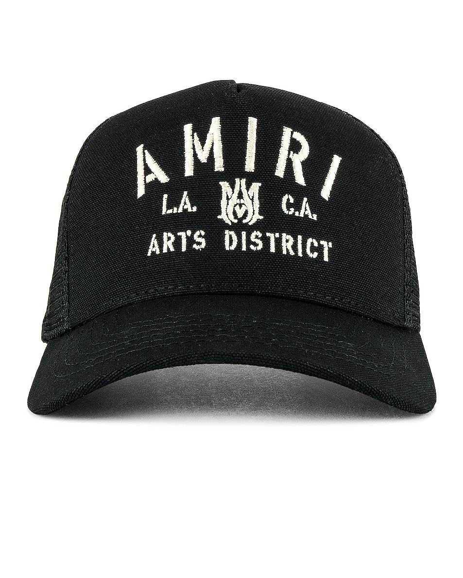 Image 1 of Amiri Stencil Trucker Hat in Black