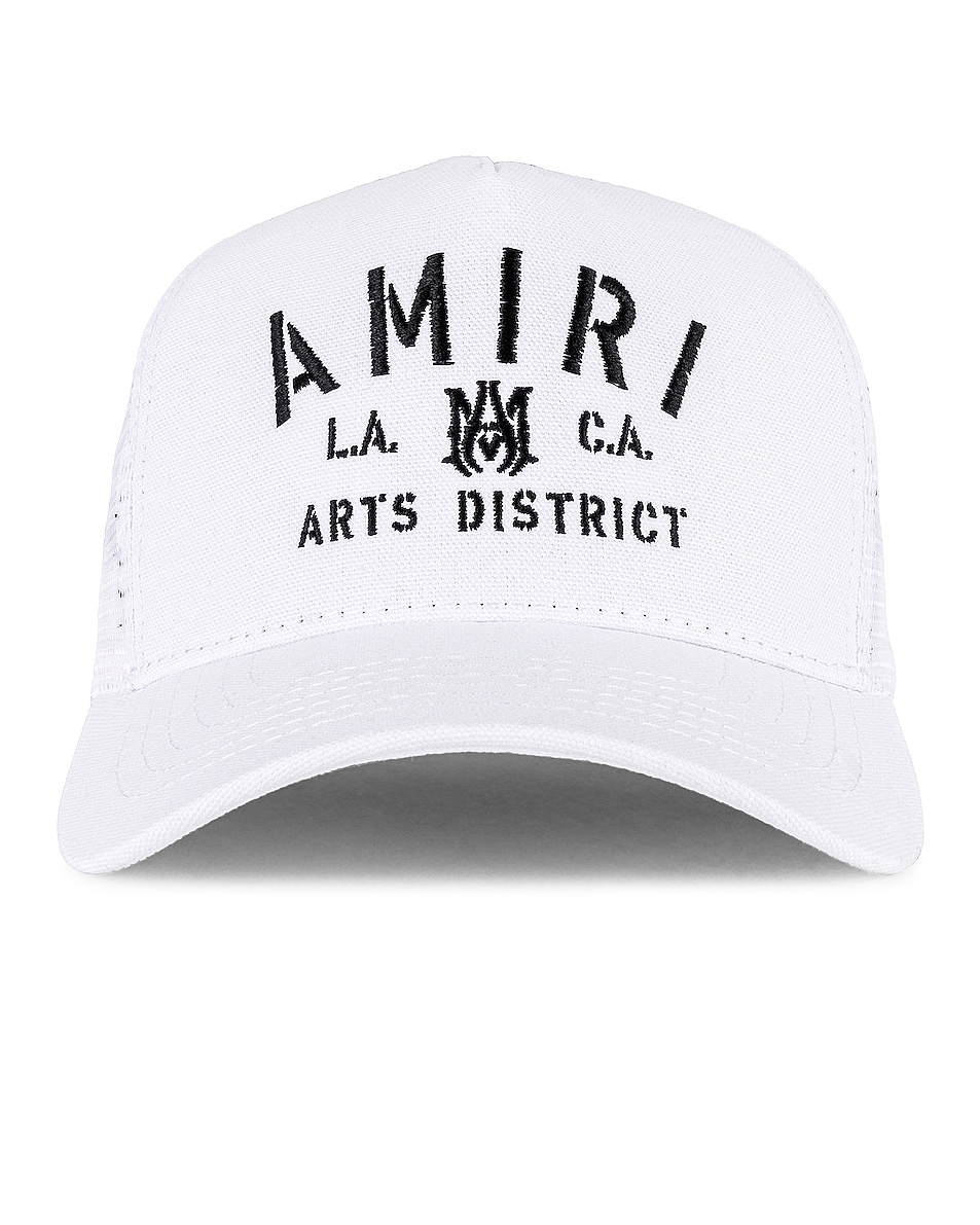 Image 1 of Amiri Stencil Trucker Hat in White