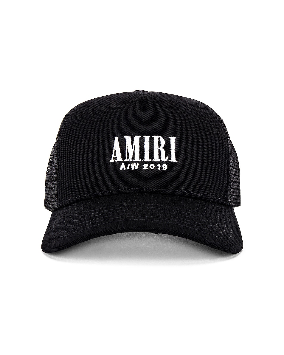 Image 1 of Amiri AW19 Trucker Hat in Black & White