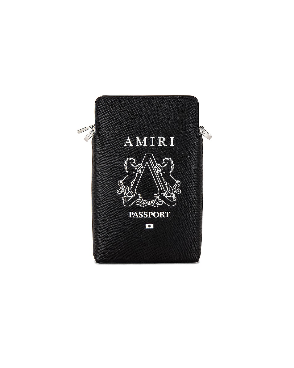 Image 1 of Amiri Passport Holder Bag in Black & Silver
