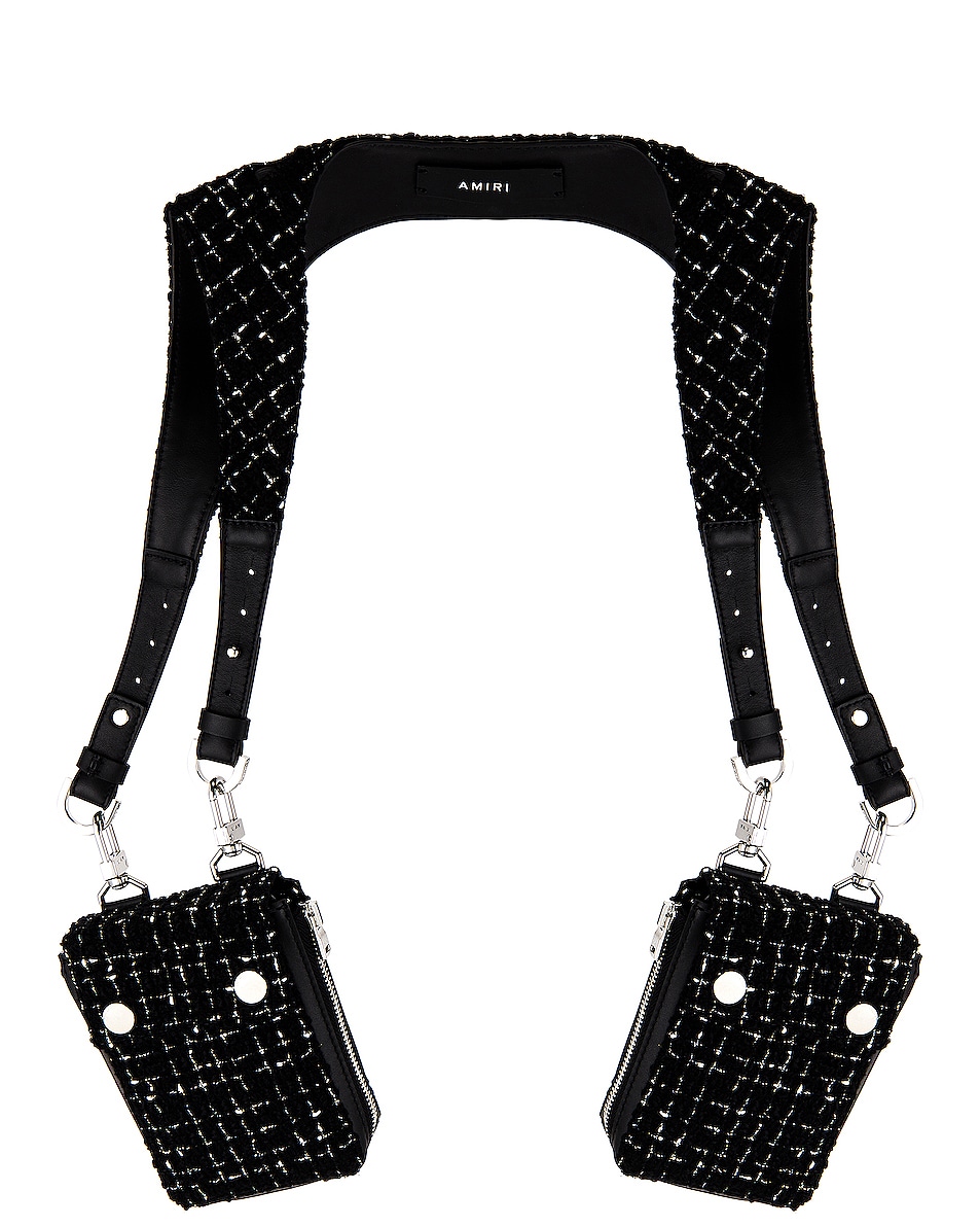 Image 1 of Amiri Boucle Harness Bag in Black