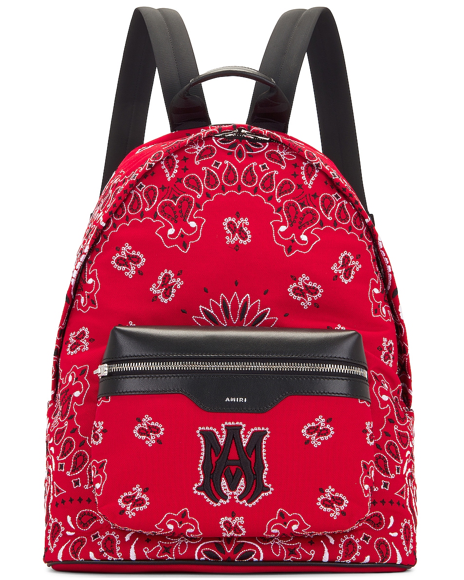 Image 1 of Amiri Bandana Embroidered Backpack in Red